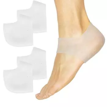 Силиконовые защитные накладки на ноги, накладки на пятки, противоскользящие и устойчивые к трещинам сандалии, накладки на носки, увлажняющие носки, накладки на пятки Heig белый