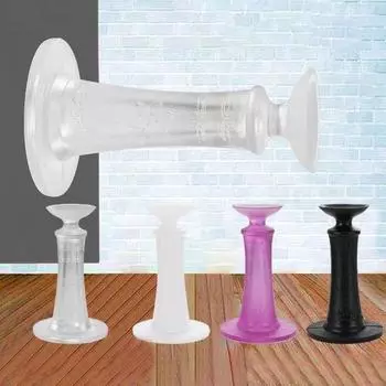 Силиконовые защитные накладки на стены Бесшумный напольный держатель Противоударный дверной стопор Самоклеящийся дверной стопор Аксессуары для спальни чёрный