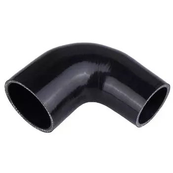 Силиконовый 2,5-2 дюйма внутренний диаметр (63 мм до 51 мм) Редуктор колена 90 градусов - черный