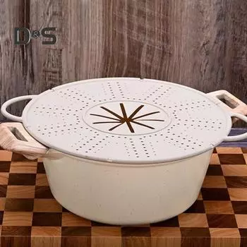 Силиконовый экран от брызг для сковороды, защита от брызг жира и масла с ручкой, теплоизоляционный охлаждающий коврик, сито, дренажная доска для выпечки и приготовления пищи чёрный