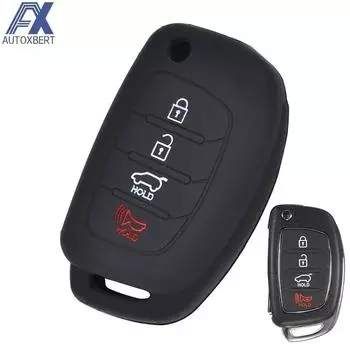 Силиконовый автомобильный дистанционный брелок с 4 кнопками, чехол для Hyundai Sonata Santa Fe i40, защитный чехол для кожи