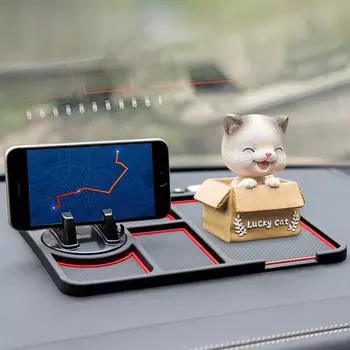 Силиконовый автомобильный противоскользящий коврик, автодержатель для телефона, липкий, противоскользящий, крепление для телефона, парковочный номер, карта, автомобильный коврик, автомобильный коврик чёрный