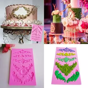 Силиконовая форма для торта в стиле барокко с цветами one size