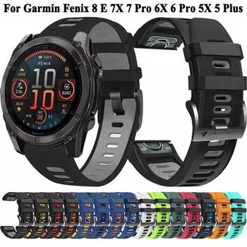Силиконовый браслет для Garmin Fenix E 8 47 мм 51 мм 7 7X Solar 6 6X 5 браслет для Garmin Enduro 3 QuickFit 26 мм 22 мм ремешок для часов QuickFit 26mm
