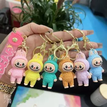 Силиконовый брелок милый брелок в виде овцы Лабубу мультяшная сумочка брелок кулон 3D подарочные аксессуары зелёный