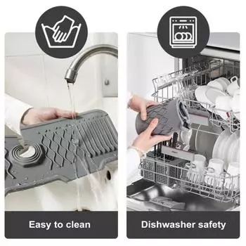 Силиконовый брызговик для раковины, сливной коврик, держатель для мыльницы, сливной коврик для крана для кухонь, ванных комнат, автофургонов серый