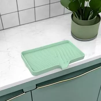 Силиконовый брызговик для раковины, сливной коврик, держатель для мыльницы, сливной коврик для крана для кухонь, ванных комнат, автофургонов серый