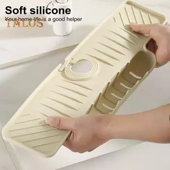 Силиконовый брызгозащитный коврик для крана, дренажный коврик для раковины, водоуловитель, лоток для сушки, держатель губки для посуды, кухонный органайзер, гаджеты зелёный