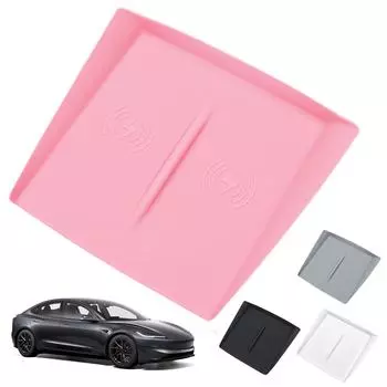 Силиконовый центральный пульт управления для телефона, беспроводная зарядная панель, чехол для беспроводной зарядки, беспроводная зарядная панель для Tesla Model 3 Highland 23 серый