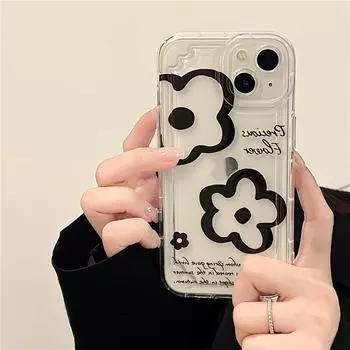 Силиконовый чехол Air Bag с черными цветами и цитатами для Iphone 13 14 12 11 Pro Max, мягкий противоударный чехол из ТПУ на заднюю панель телефона For iPhone 12 Pro