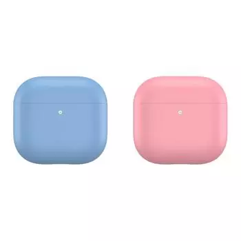 Силиконовый чехол для Airpods 4 (2024) Защитный чехол для наушников(Светло-синий)