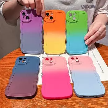 Силиконовый чехол для Apple 14Promax 12 с градиентным дизайном Big Wave, защита от падений для моделей 8P, 11, 13. Стильно и все включено. iPhone 6s // iPhone 6