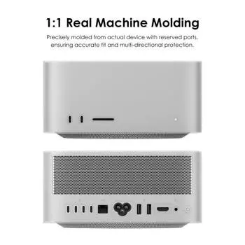 Силиконовый чехол для Apple Mac Studio Hollow Shockproof Sleeve Anti-scratch Protective Cover Cartoon чёрный/чистый