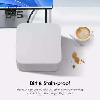 Силиконовый чехол для Apple Mac Studio Hollow Shockproof Sleeve Anti-Scratch Protective Cover Cartoon Patterns Waterproof Protection Case чёрный/чистый