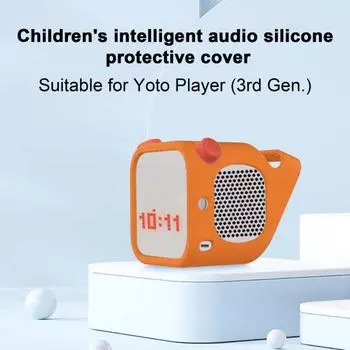 Силиконовый чехол для аудио, защитный чехол, полное покрытие корпуса, ударопрочный, ударопрочный, простой в установке защитный чехол для плеера Yoto оранжевый