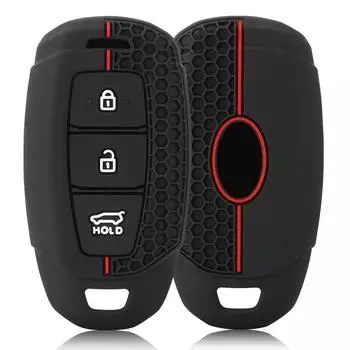 Силиконовый чехол для автомобильного брелока, чехол для брелока Hyundai I30 Ix35 KONA Encino Solaris Azera Grandeur Ig Accent Santa Fe Palisade чёрный
