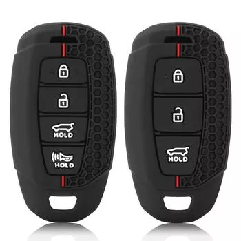 Силиконовый чехол для автомобильного брелока, чехол для брелока Hyundai I30 Ix35 KONA Encino Solaris Azera Grandeur Ig Accent Santa Fe Palisade чёрный