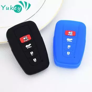 Силиконовый чехол для автомобильного брелока с 2, 3, 4 кнопками для Toyota CHR C-HR Camry Prius Prado 2016-2021, аксессуары с дистанционным держателем в виде ракушки чёрный