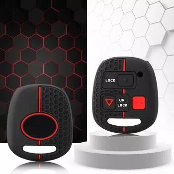 Силиконовый чехол для автомобильного брелока, защитная резиновая сумка для TOYOTA CAMRY RAV4 Corolla PRADO YARIS Tarago для LEXUS, 2 кнопки ключа чёрный