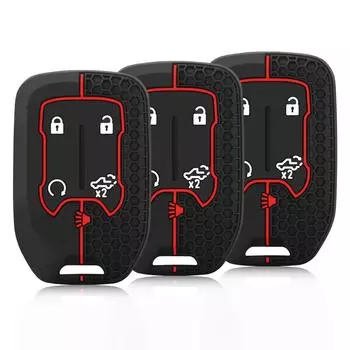 Силиконовый чехол для автомобильного дистанционного ключа для CHEVROLET Silverado GMC Sierra 1500 2500HD 3500HD Terrain Acadia 2020 2021 2022 чёрный