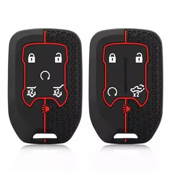 Силиконовый чехол для автомобильного ключа, брелок для Chevrolet Suburban Silverado GMC Terrain Yukon Tahoe Sierra Smart Auto Accessories Key Ring чёрный