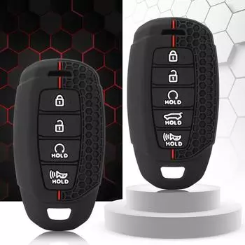 Силиконовый чехол для автомобильного ключа, брелок для Hyundai I30 Ix35 KONA Encino Solaris Azera Grandeur Ig Accent Santa Fe Palisade чёрный