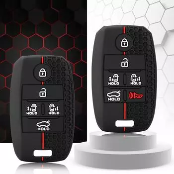 Силиконовый чехол для автомобильного ключа, чехол для брелока KIA Sedona Grand Carnival Sorento, защитный чехол для ключа чёрный