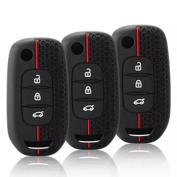 Силиконовый чехол для автомобильного ключа Чехол для Renault Kwid 2023 Kadjar Captur Megane Sandero Stepway Logan Clio 5 2022 Arkana 2020 2021 чёрный