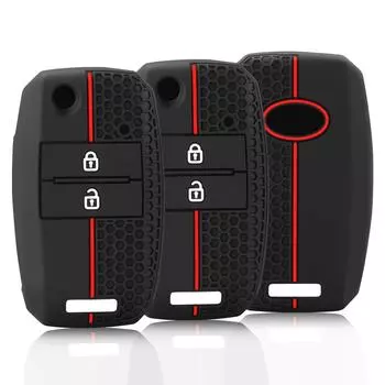 Силиконовый чехол для автомобильного ключа, чехол-брелок для KIA RIO 3 K2 K3 K4 K5 Sportege Picanto Optima Soul Ceed Sorento Forte Stinger Cerato чёрный