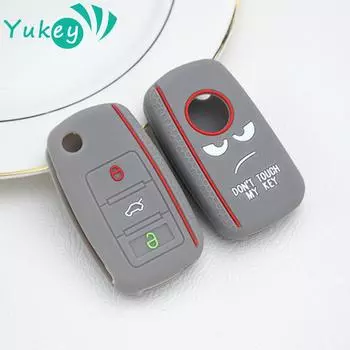 Силиконовый чехол для автомобильного ключа-держатель для VW Volkswagen Polo Golf Passat Beetle Caddy T5 Up Eos Tiguan Jetta для Skoda Octavia A5 чёрный