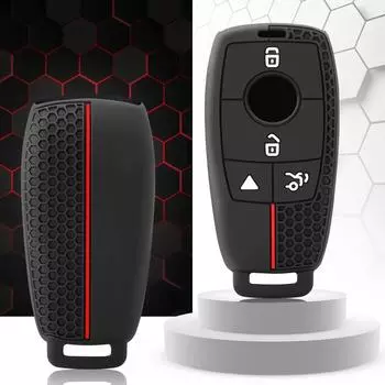 Силиконовый чехол для автомобильного ключа, держатель для ключей для Mercedes Benz ACESG Class GLK GLC CLE CLA GLE GLS W177 W205 W213 W222 X167 AMG чёрный