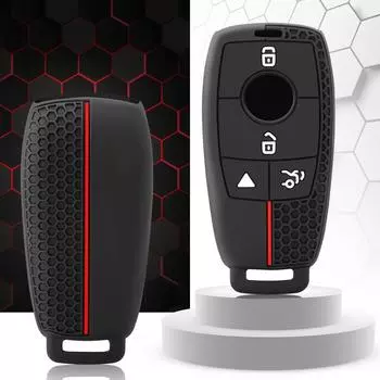 Силиконовый чехол для автомобильного ключа, держатель для ключей для Mercedes Benz ACESG Class GLK GLC CLE CLA GLE GLS W177 W205 W213 W222 X167 AMG чёрный