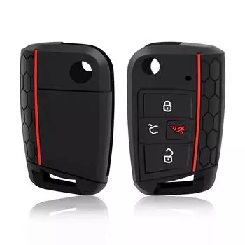Силиконовый чехол для автомобильного ключа дистанционного управления для Volkswagen VW Golf 7 Tiguan Alltrack Sportwagen Atlas POLO Skoda Octavia чёрный