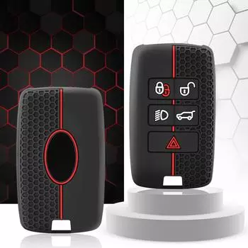 Силиконовый чехол для автомобильного ключа для Land Rover Range Rover Evoque Discovery Sport Velar для Jaguar XE E-PACE XF чёрный
