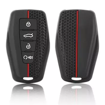 Силиконовый чехол для автомобильного ключа для Geely Coolray X6 Geometry C Emgrand Global Kulrey Hawk GX7 Okavango Smart Remote Car Accessories чёрный