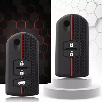 Силиконовый чехол для автомобильного ключа для Mazda Demio 2 3 5 6 M3 M5 M6 CX-5 CX7 CX9 RX8 MX5 MPV чехол для бесключевого дистанционного брелока Shell Skin Protector чёрный