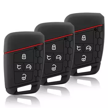 Силиконовый чехол для автомобильного ключа для VW 2018 Atlas Tiguan Golf 7 Magotan 4 кнопки, сменный держатель смарт-ключа без ключа