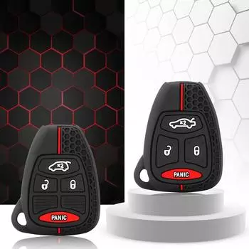 Силиконовый чехол для автомобильного ключа для Dodge Avenger Caliber, Jeep Patriot Cherokee Compass, Chrysler Pacifica 300C Voyager, чехол-держатель чёрный