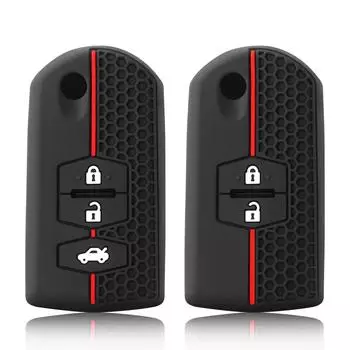 Силиконовый чехол для автомобильного ключа для Mazda Demio 2 3 5 6 M3 M5 M6 CX-5 CX7 CX9 RX8 MX5 MPV чехол для бесключевого дистанционного брелока Shell Skin Protector чёрный