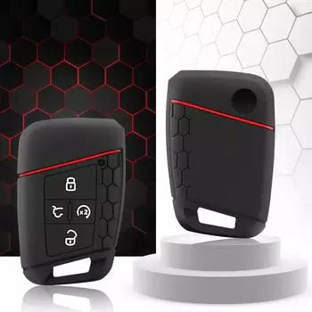 Силиконовый чехол для автомобильного ключа для VW 2018 Atlas Tiguan Golf 7 Magotan 4 кнопки, сменный держатель смарт-ключа без ключа