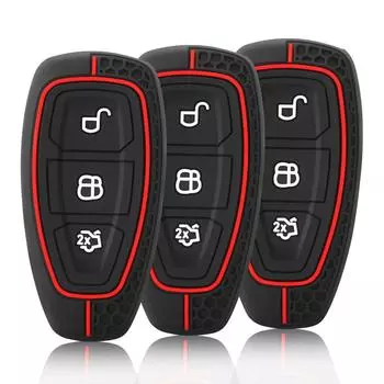 Силиконовый чехол для автомобильного ключа для Ford Kuga Focus Mk3 Mk4 Mondeo Fiesta Titanium Ecosport Transit MK8 чехол для ключа пульта дистанционного управления Аксессуары чёрный