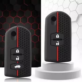 Силиконовый чехол для автомобильного ключа для Mazda Demio 2 3 5 6 M3 M5 M6 CX-5 CX7 CX9 RX8 MX5 MPV чехол для бесключевого дистанционного брелока Shell Skin Protector чёрный