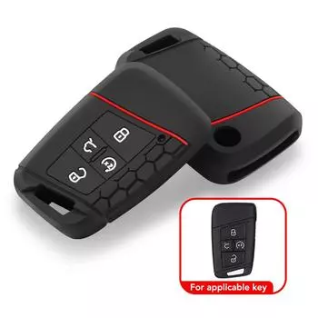 Силиконовый чехол для автомобильного ключа для VW 2018 Atlas Tiguan Golf 7 Magotan 4 кнопки, сменный держатель смарт-ключа без ключа
