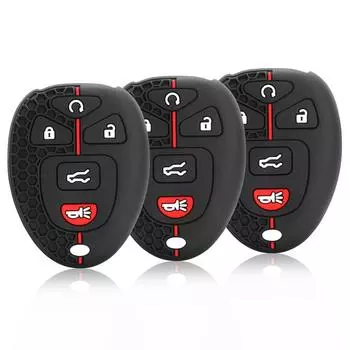 Силиконовый чехол для автомобильного ключа для GMC Acadia 2007-2016 Yukon XL/Chevy Suburban Tahoe Traverse/Cadillac Escalade SRX/Buick Enclave чёрный