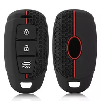 Силиконовый чехол для автомобильного ключа для Hyundai Palisade 2023 Elantra GT Santa Fe I30 Ix35 KONA Encino Solaris Azera Grandeur Ig Accent чёрный