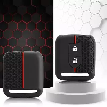 Силиконовый чехол для автомобильного ключа Fob Rubber Cover для Nissan Micra K12 Note Navara Qashqai J10 Primera Almera Sunny X-Trail чёрный