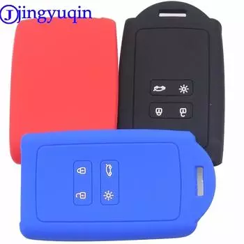 Силиконовый чехол для автомобильного ключа jingyuqin, защитный чехол для ключа Renault Koleos Kadjar 2016-2017, держатель для пульта дистанционного управления, защитные аксессуары темно-синий