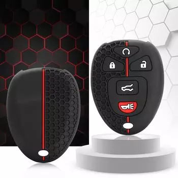 Силиконовый чехол для автомобильного ключа, резиновый чехол для GMC Acadia Yukon XL/Chevy Suburban Tahoe Traverse/Cadillac Escalade SRX/Buick Enclave чёрный