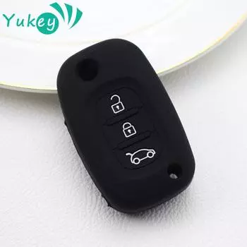 Силиконовый чехол для автомобильного ключа с дистанционным управлением для Renault Fluence Megane Clio Kangoo Twingo для LADA Priora Vesta Xray Kalina чёрный