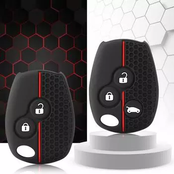 Силиконовый чехол для автомобильного ключа с 2 кнопками для Renault Kangoo DACIA Scenic Megane Sandero Captur Twingo Modus чёрный